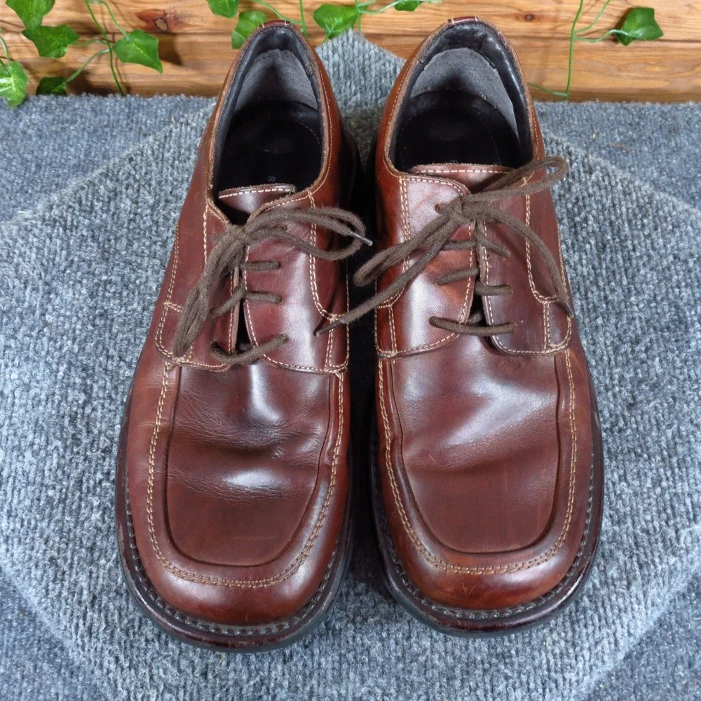 Kenneth Cole Reaction W01755 Mens Oxford Shoe Sz 9 Business Casual Brown Leather